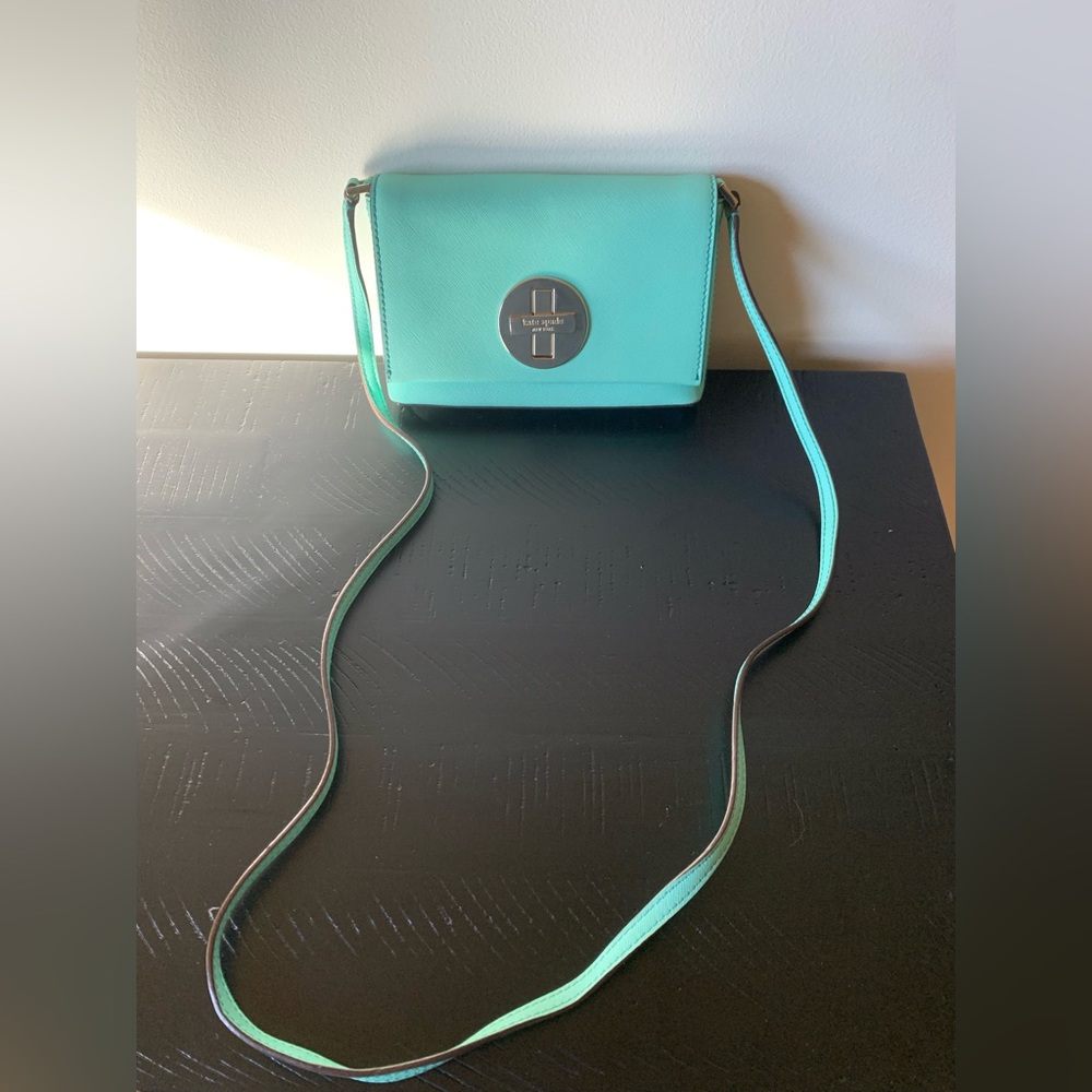 KATE SPADE Crossbody Purse Teal Leather